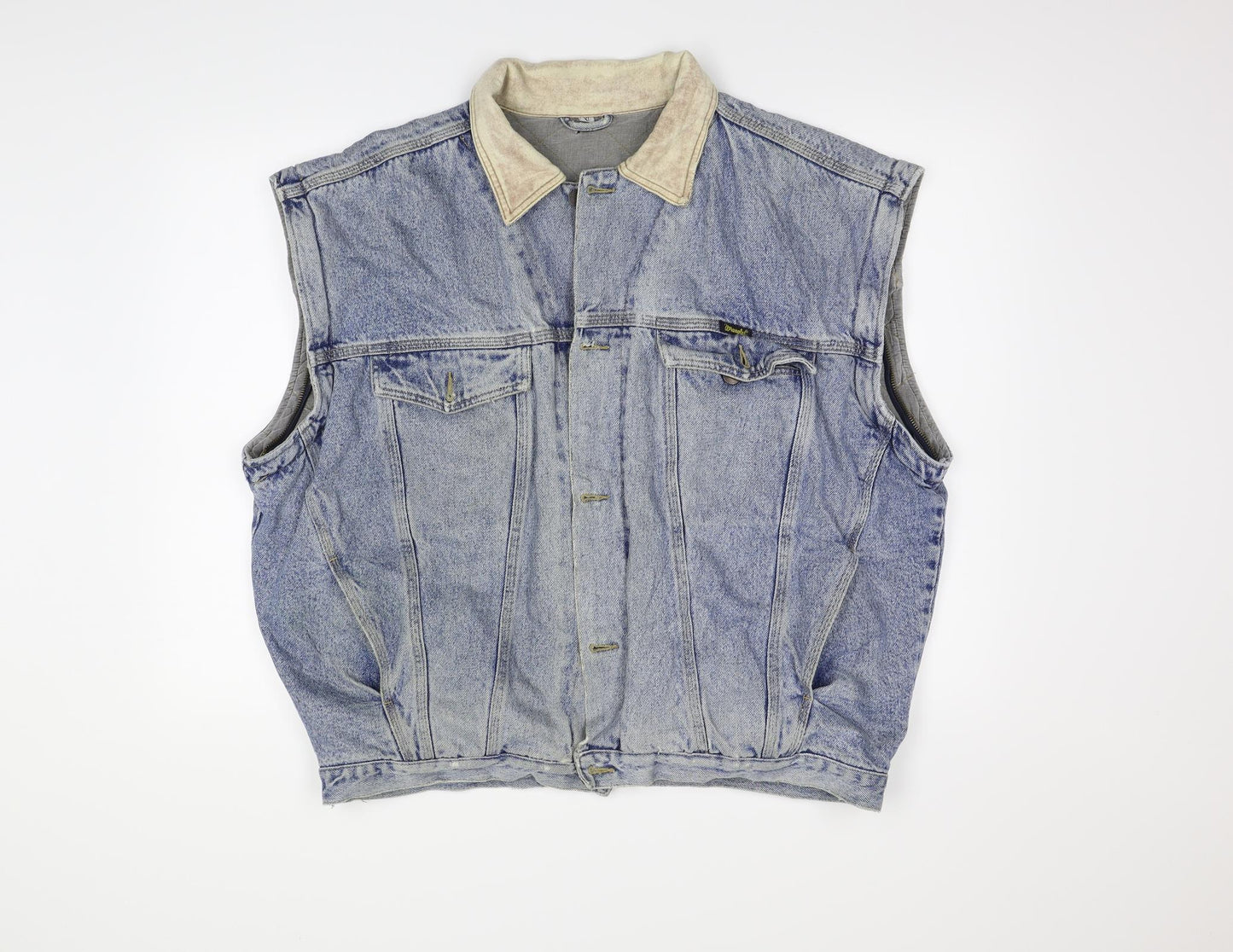 Wrangler Mens Blue  Denim Gilet Coat Size 2XL