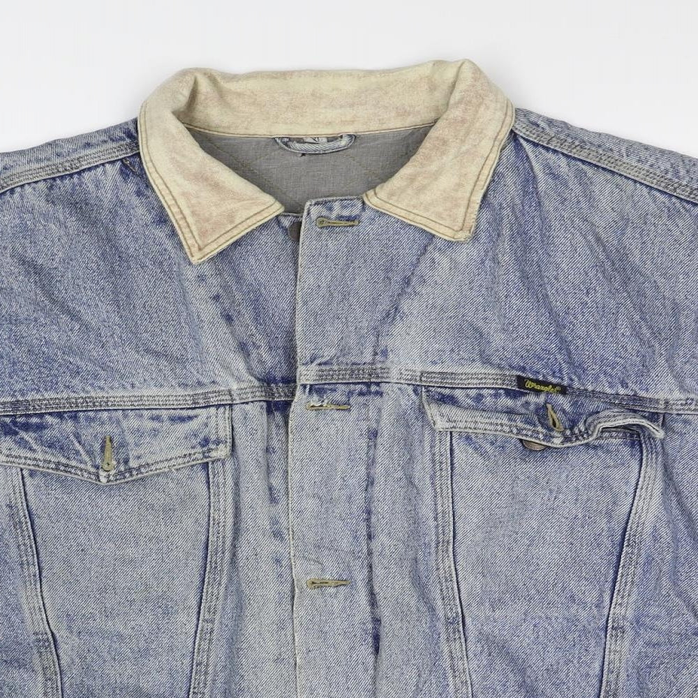 Wrangler Mens Blue  Denim Gilet Coat Size 2XL