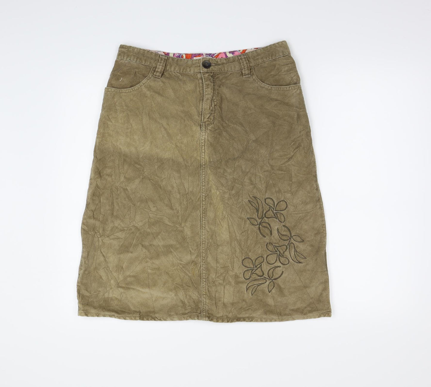 EQUATOR Womens Brown  Corduroy A-Line Skirt Size 12