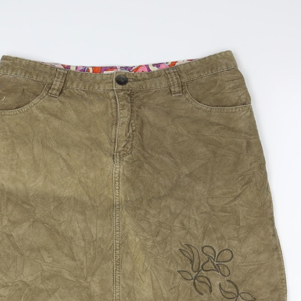 EQUATOR Womens Brown  Corduroy A-Line Skirt Size 12