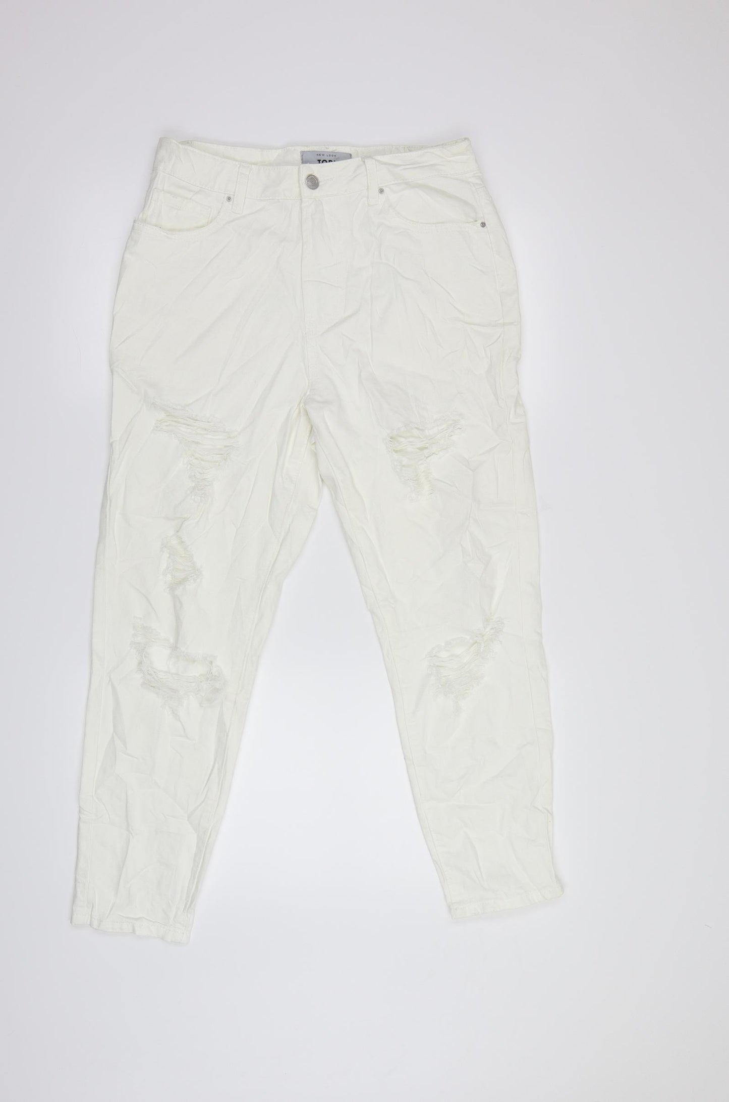 NEWLOOK  Womens White  Denim Mom Jeans Size 12 L30 in