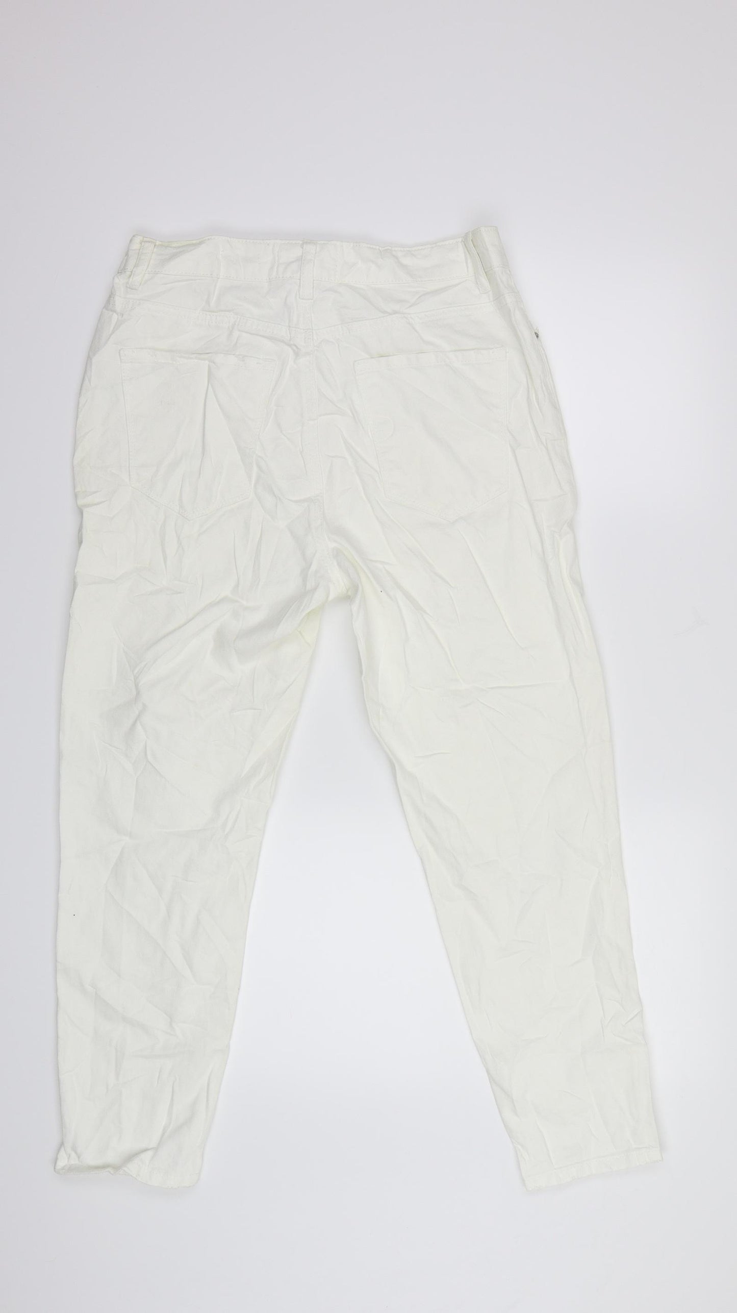 NEWLOOK  Womens White  Denim Mom Jeans Size 12 L30 in