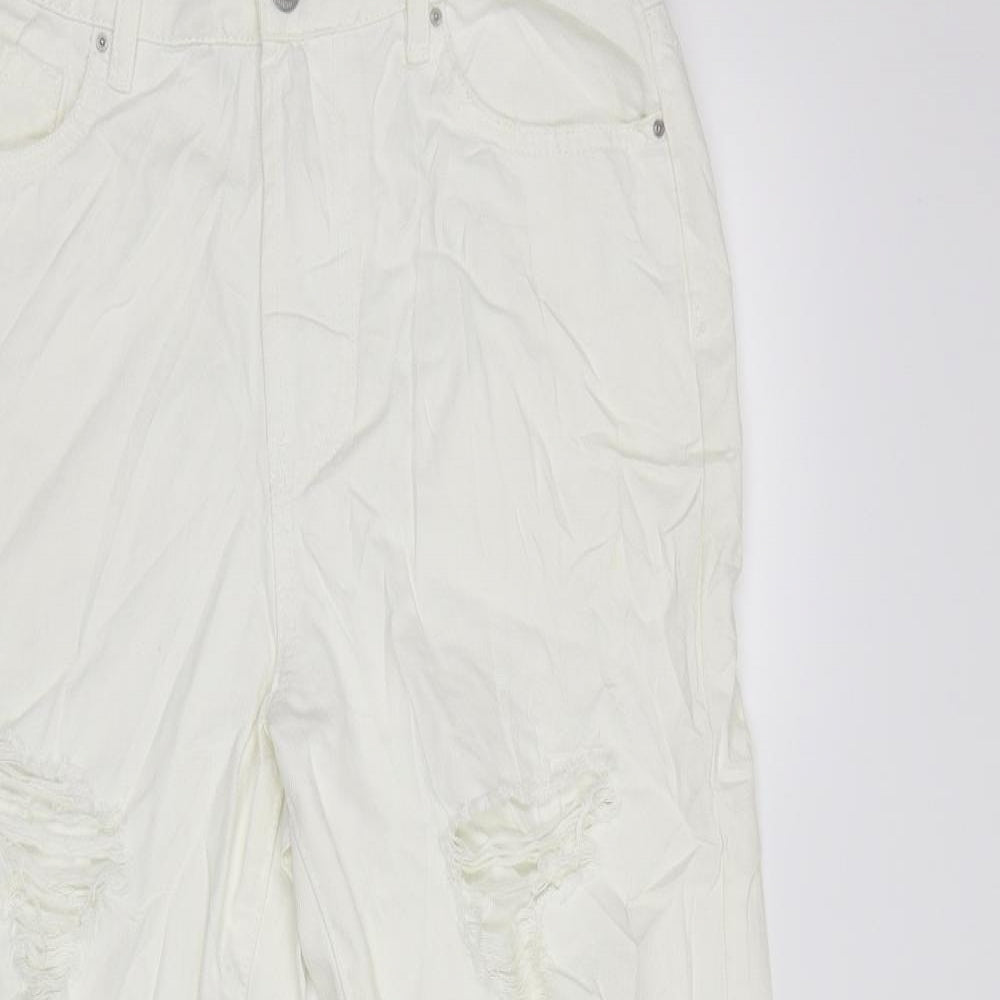 NEWLOOK  Womens White  Denim Mom Jeans Size 12 L30 in