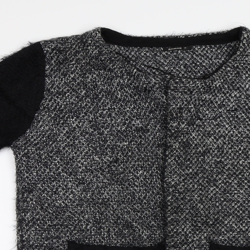 Roman Womens Black   Cardigan Jumper Size 14