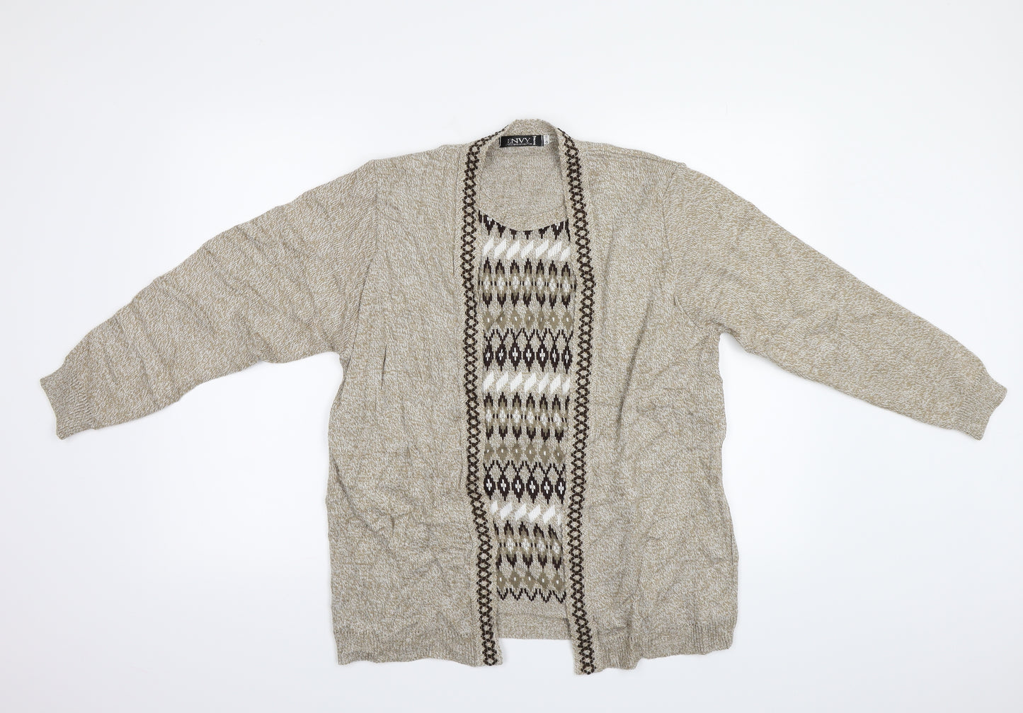 Envy Womens Brown Geometric  Pullover Jumper Size M  - Size S-M