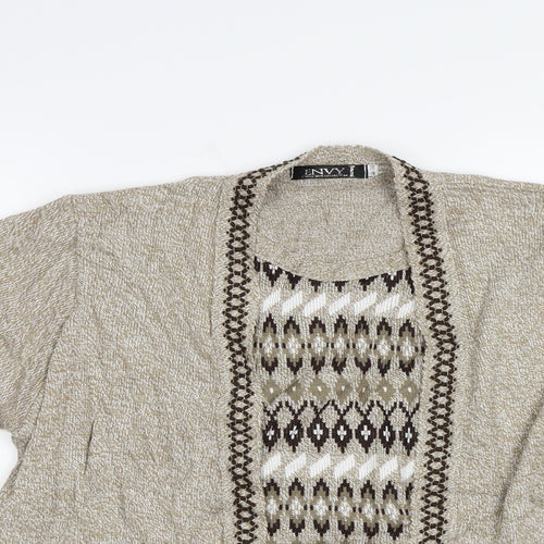 Envy Womens Brown Geometric  Pullover Jumper Size M  - Size S-M