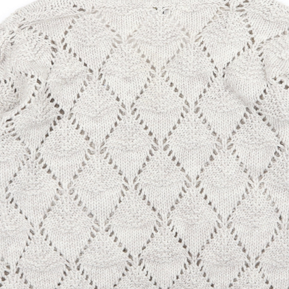 River Island Womens Ivory Argyle/Diamond Knit Pullover Jumper Size 10