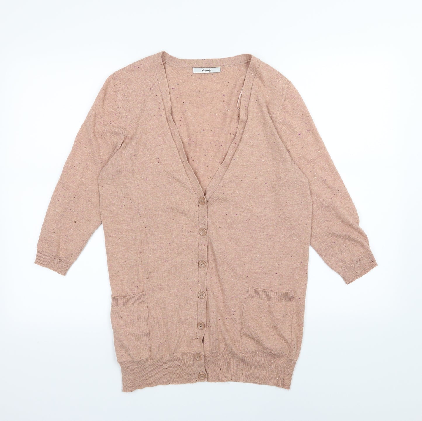 George Womens Pink  Knit Cardigan Jumper Size 12