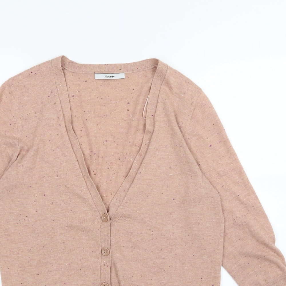 George Womens Pink  Knit Cardigan Jumper Size 12