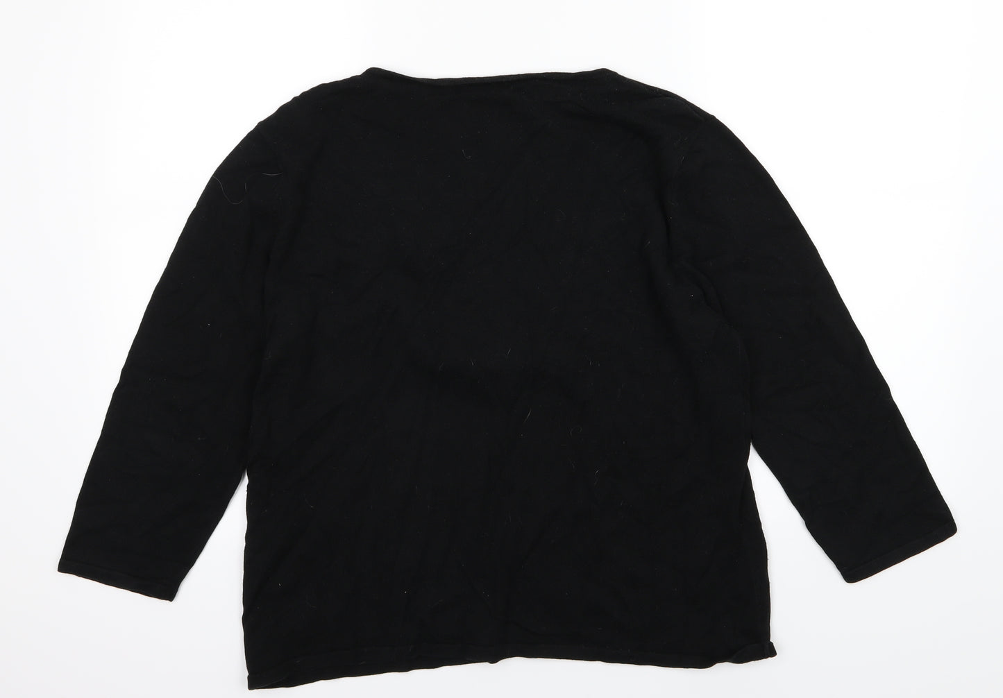 Kaleidoscope Womens Black Floral Knit Pullover Jumper Size 20
