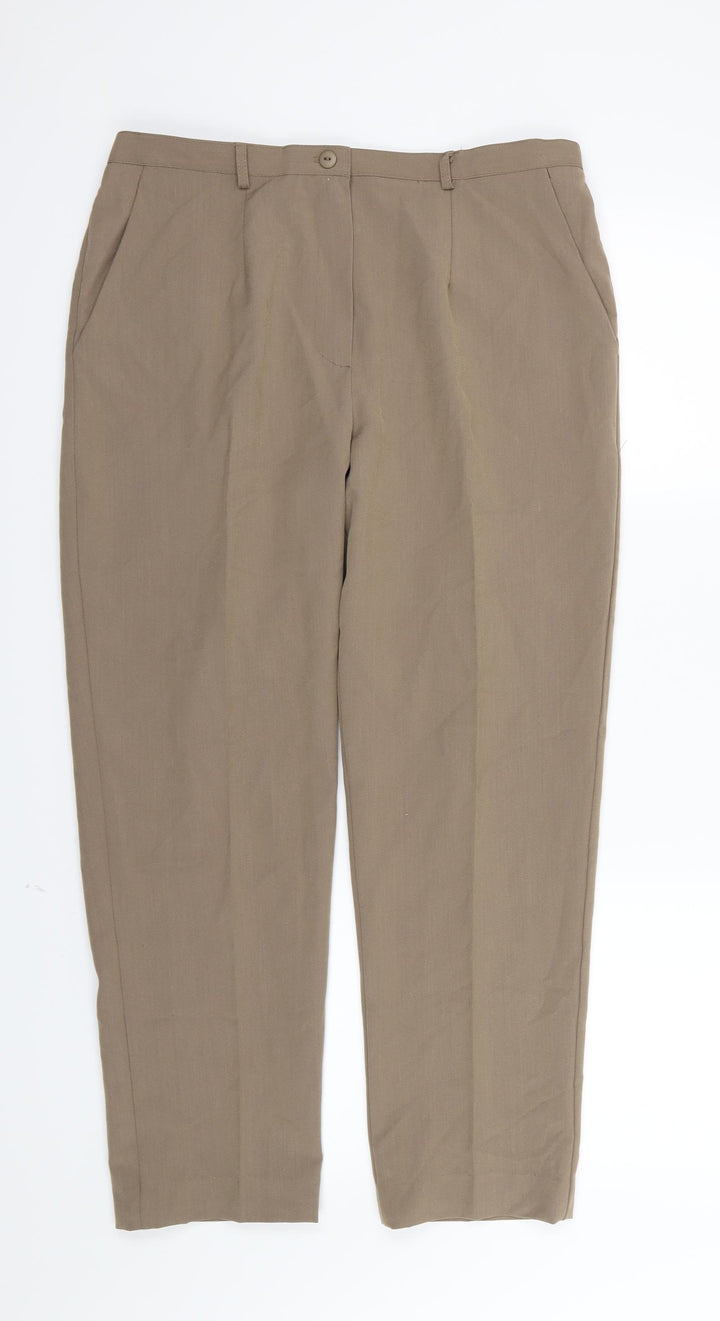 BASSINI Womens Brown Rayon Trousers Size 16 L26 in