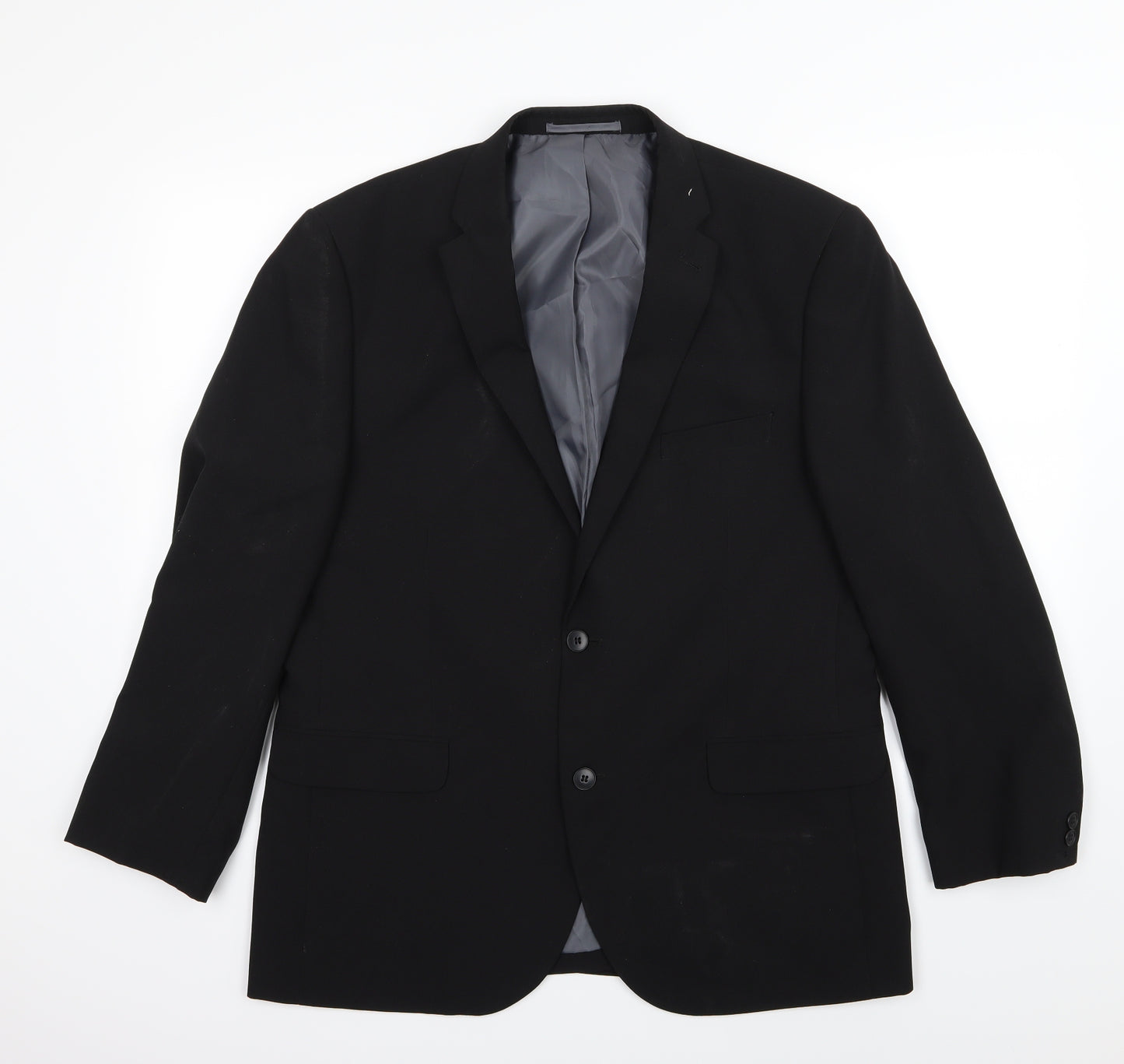 George Mens Black  Rayon Jacket Suit Jacket Size 42