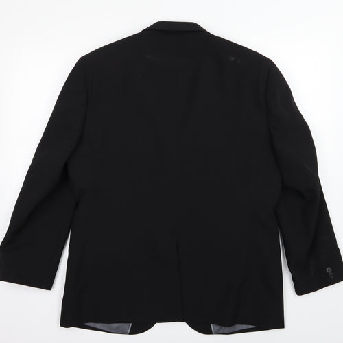 George Mens Black  Rayon Jacket Suit Jacket Size 42