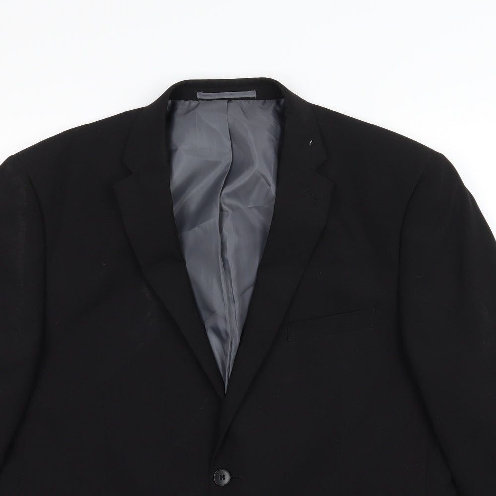 George Mens Black  Rayon Jacket Suit Jacket Size 42