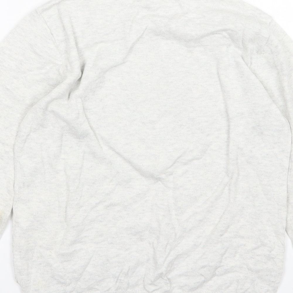 H&M Girls Grey  Knit Pullover Jumper Size 8-9 Years  - heart sequin