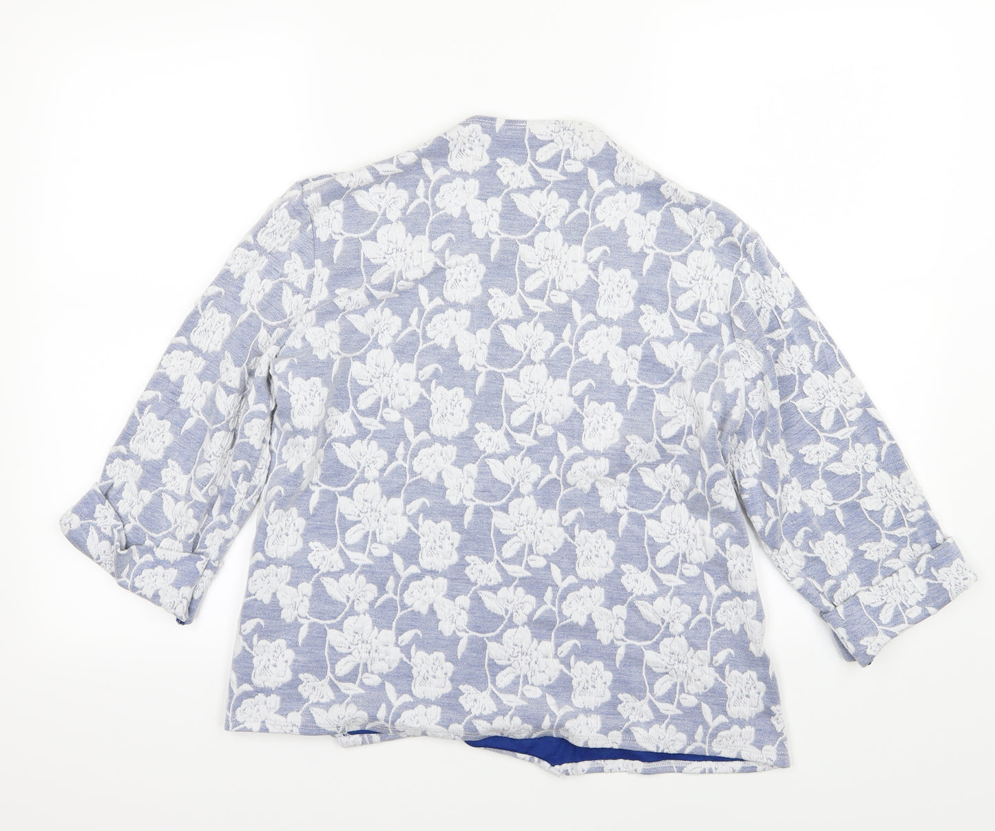 CMD Womens Blue Floral  Jacket Blazer Size 16
