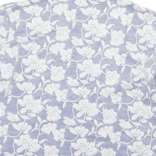 CMD Womens Blue Floral  Jacket Blazer Size 16