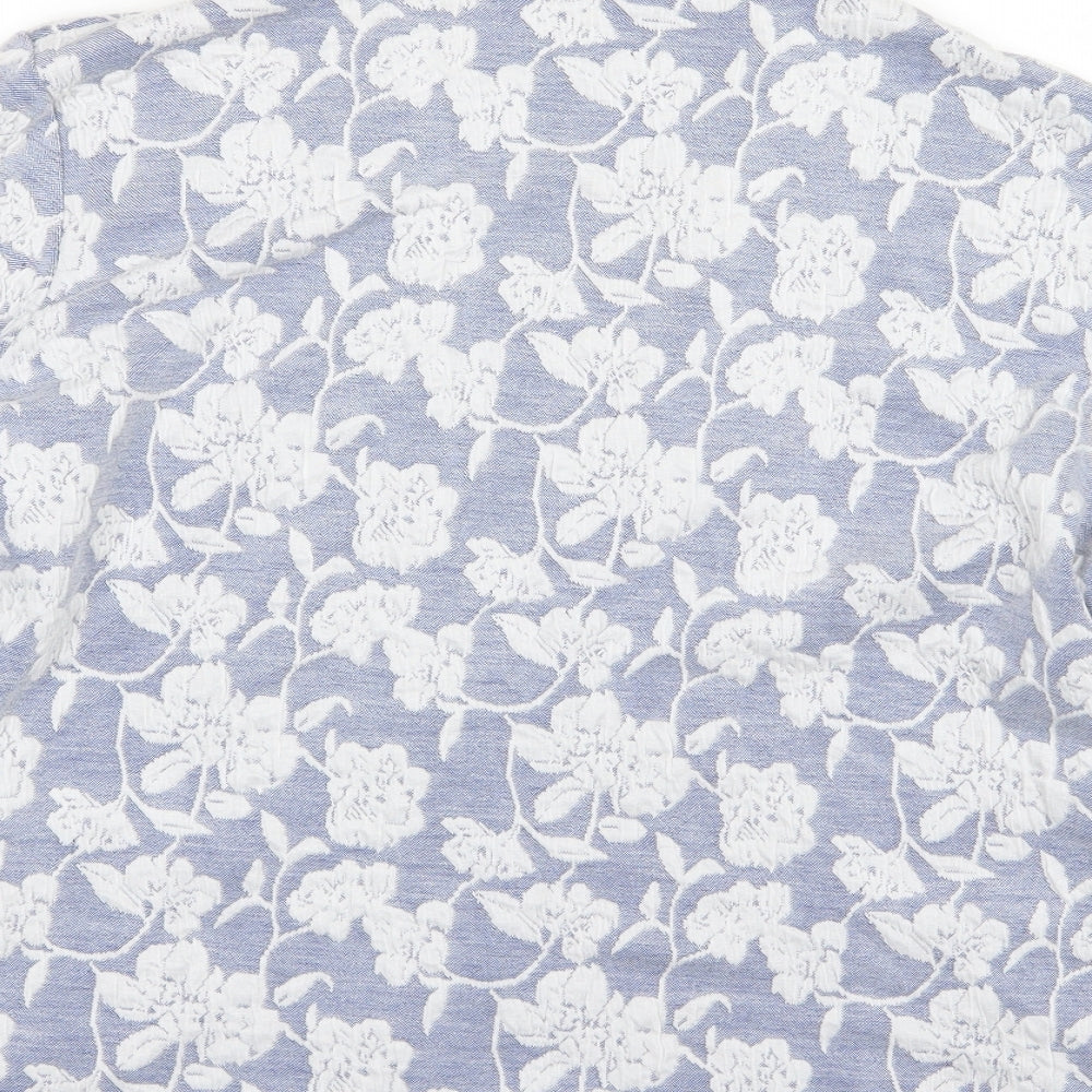 CMD Womens Blue Floral  Jacket Blazer Size 16
