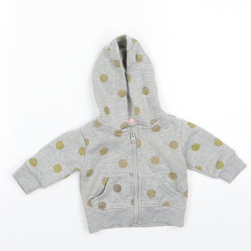 Primark Girls Grey Polka Dot Jersey Jacket  Size 0-3 Months