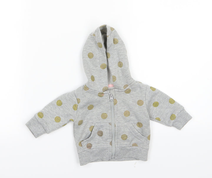 Primark Girls Grey Polka Dot Jersey Jacket  Size 0-3 Months