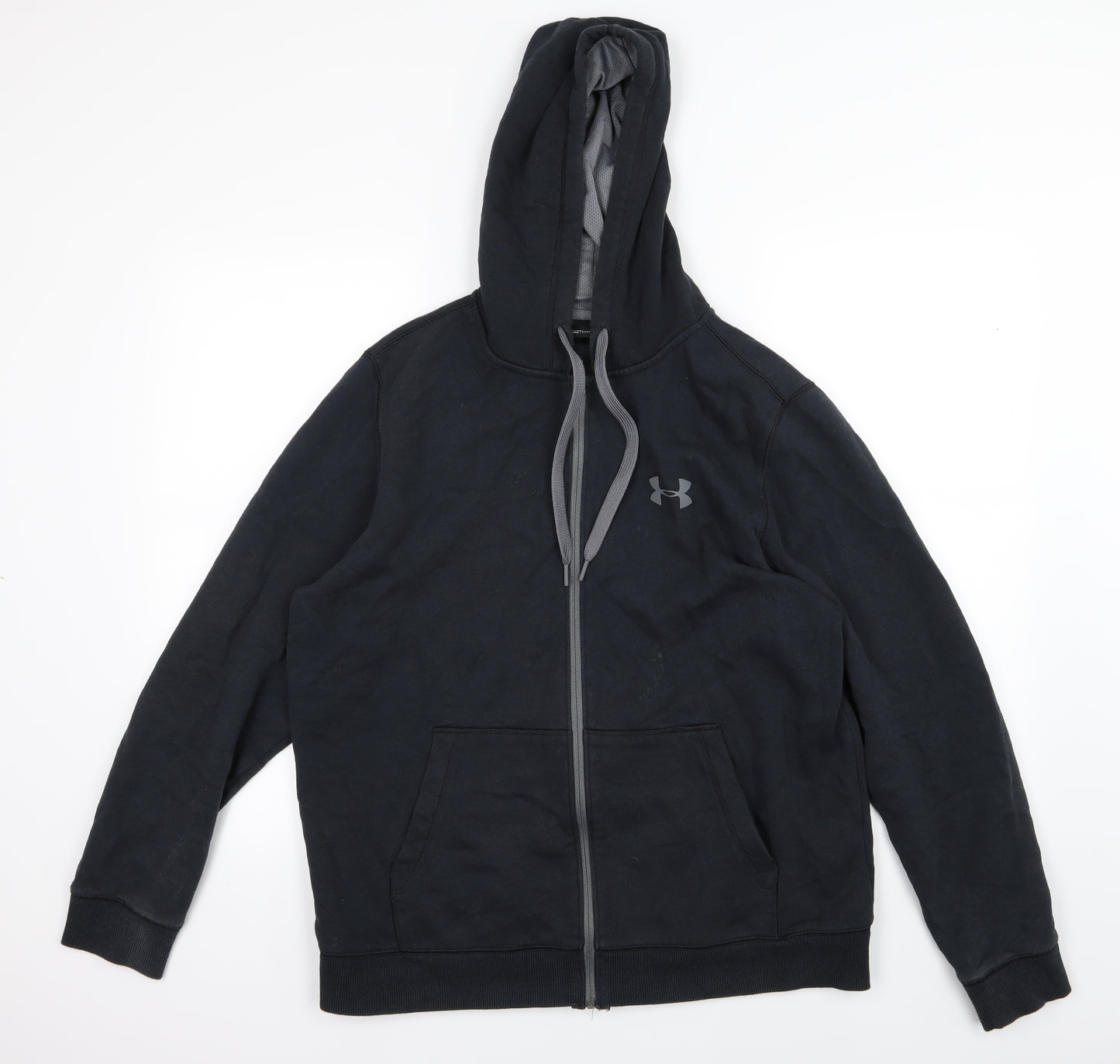 Under armour Mens Black  Jersey Full Zip Hoodie Size L