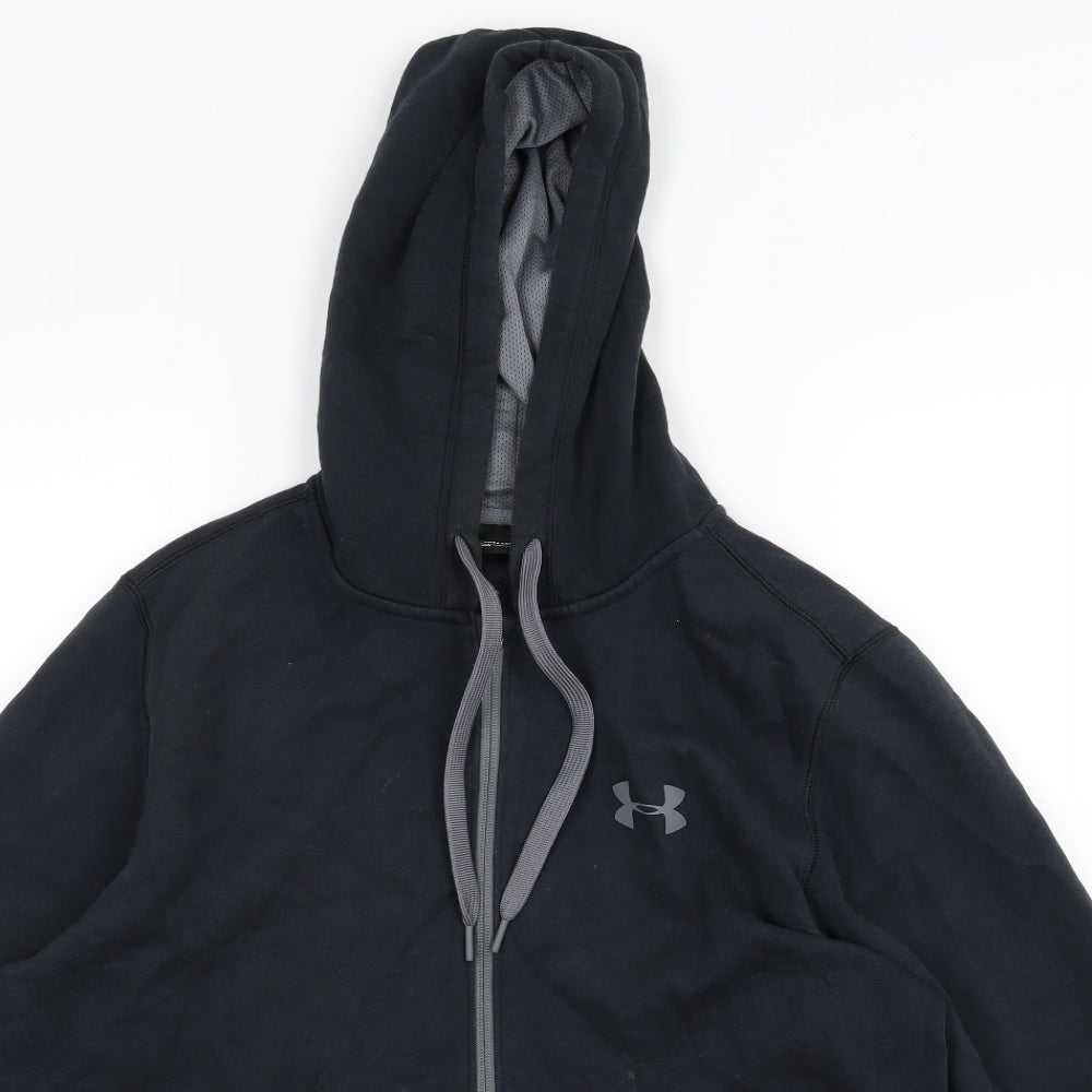 Under armour Mens Black  Jersey Full Zip Hoodie Size L