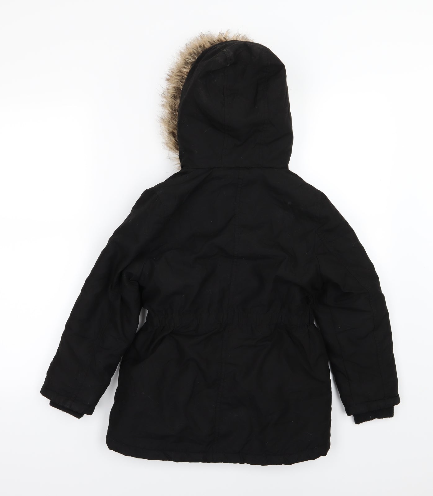 George Girls Black   Parka Jacket Size 7-8 Years