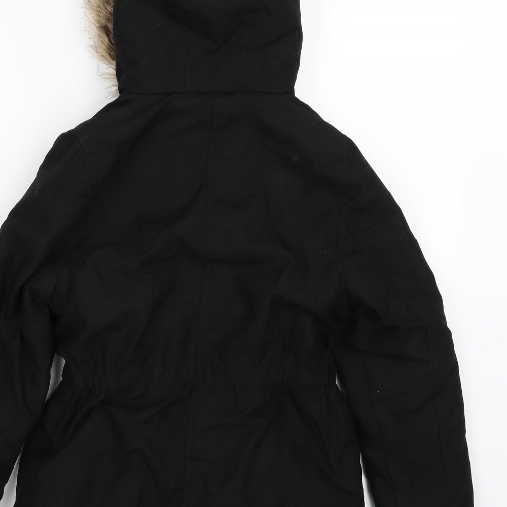 George Girls Black   Parka Jacket Size 7-8 Years