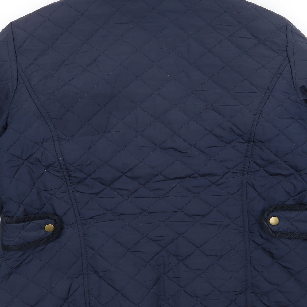 Papaya Womens Blue Argyle/Diamond  Overcoat Coat Size 14
