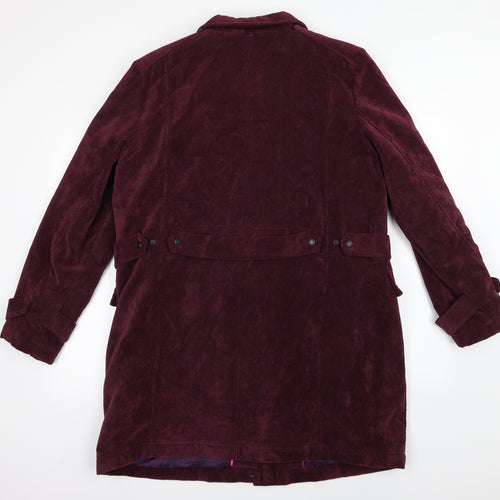 Klass Womens Purple  Corduroy Overcoat Coat Size L