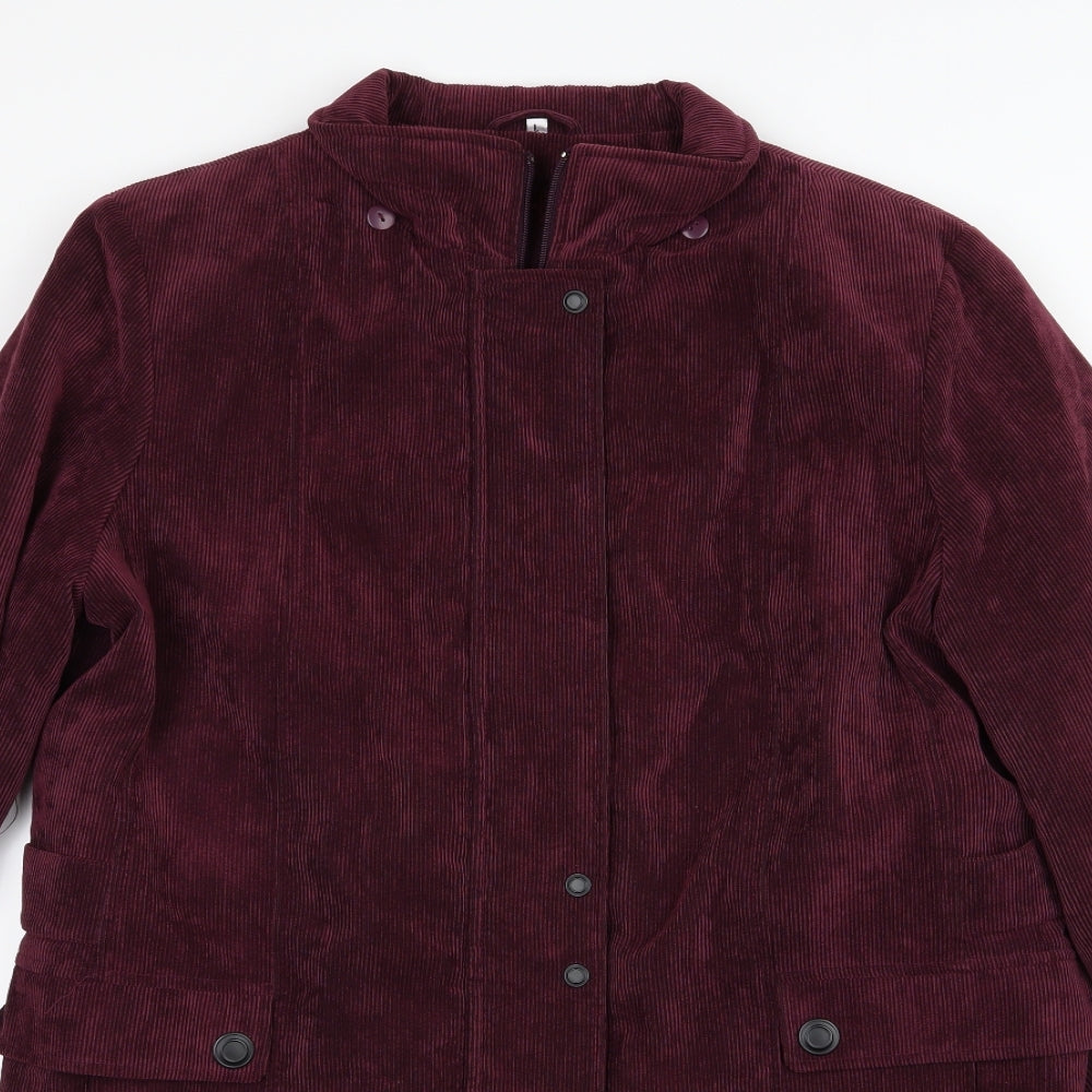 Klass Womens Purple  Corduroy Overcoat Coat Size L