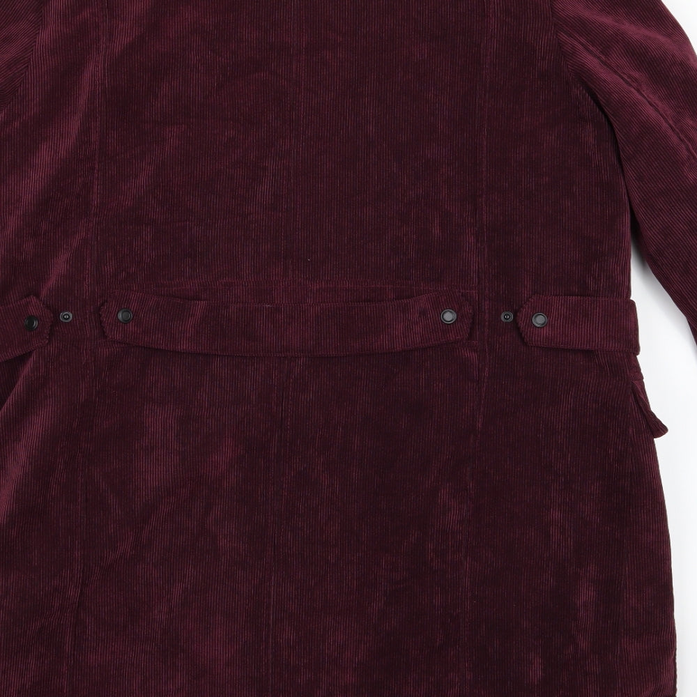 Klass Womens Purple  Corduroy Overcoat Coat Size L