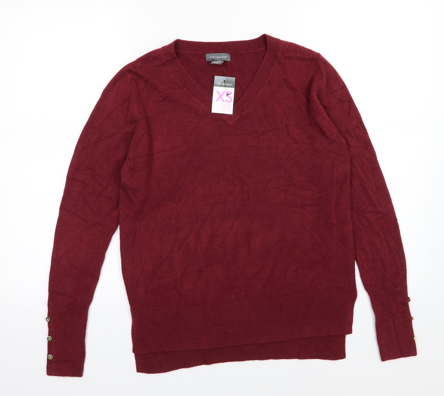 Primark Womens Red  Knit Pullover Jumper Size XS