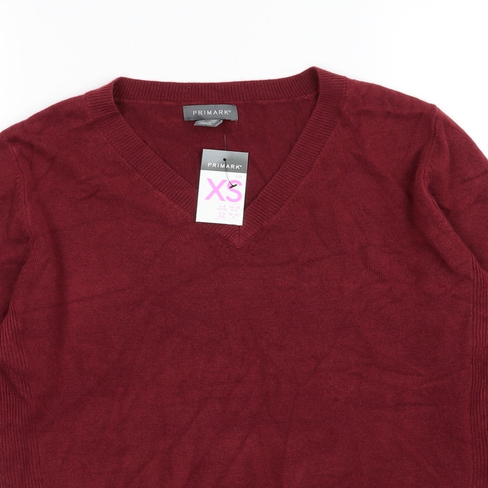Primark Womens Red  Knit Pullover Jumper Size XS