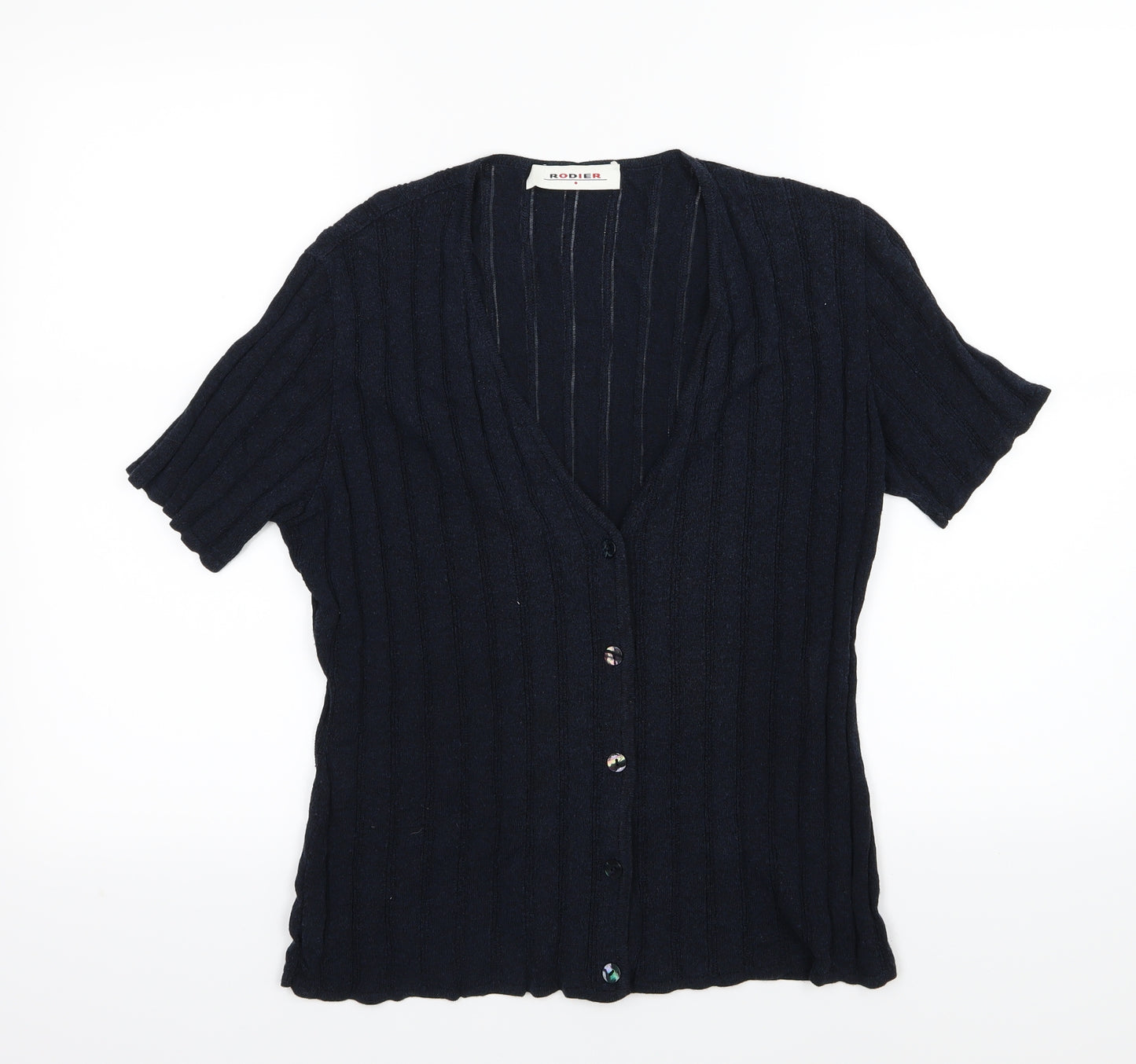 Rodier Womens Blue  Knit Cardigan Jumper Size 12