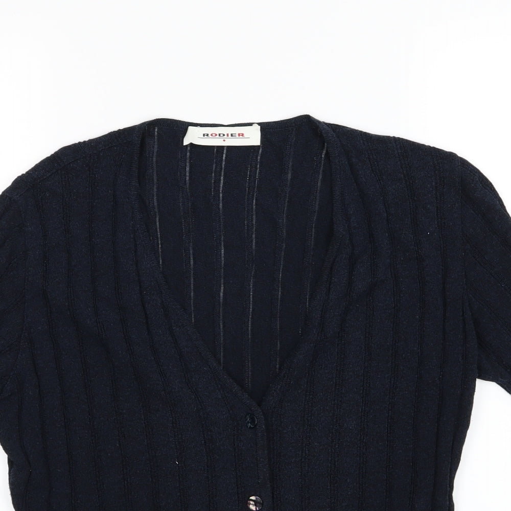 Rodier Womens Blue  Knit Cardigan Jumper Size 12