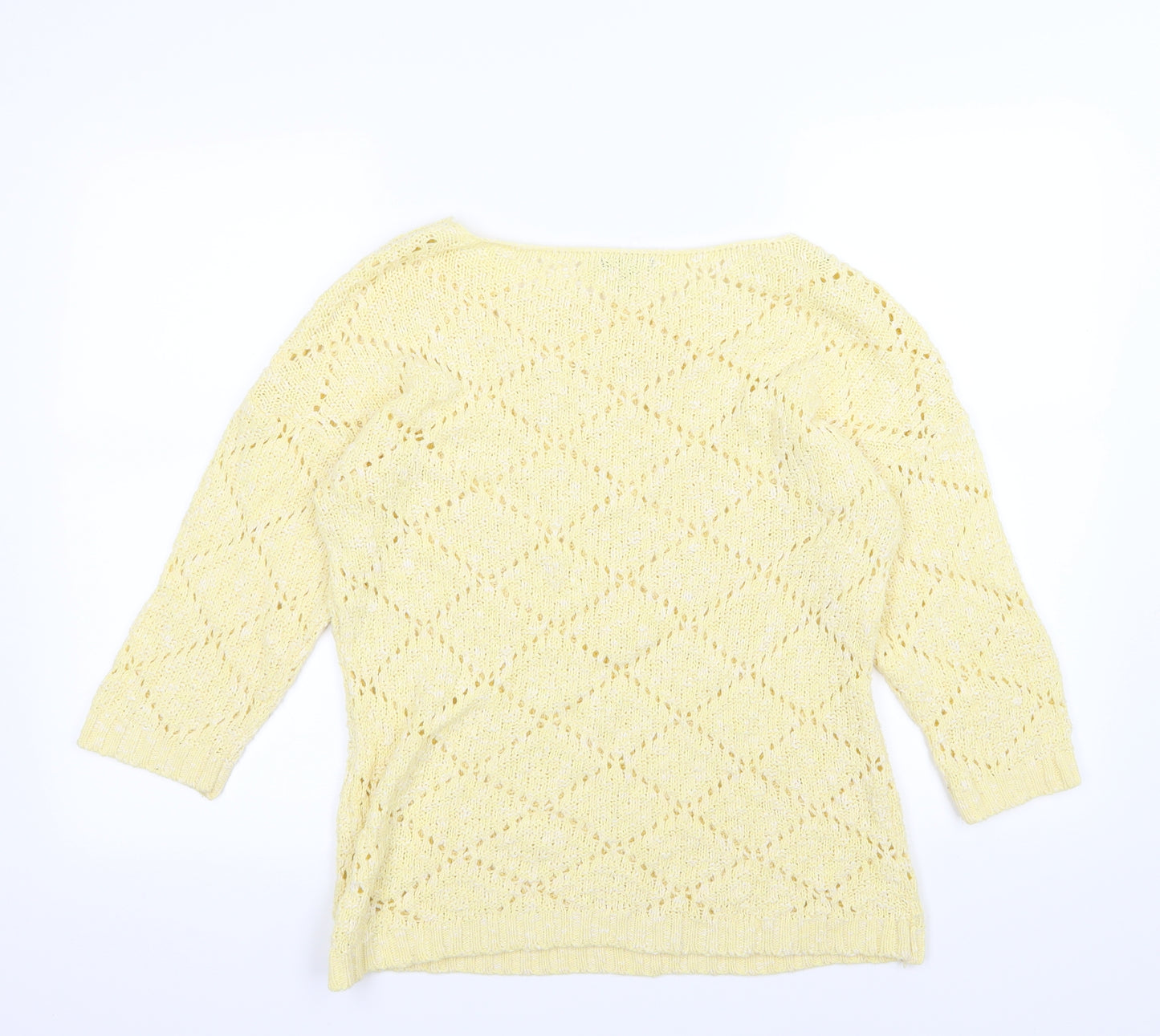 Papaya Womens Yellow Argyle/Diamond Knit Pullover Jumper Size 12