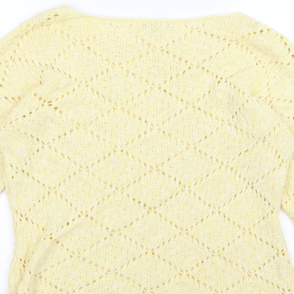 Papaya Womens Yellow Argyle/Diamond Knit Pullover Jumper Size 12