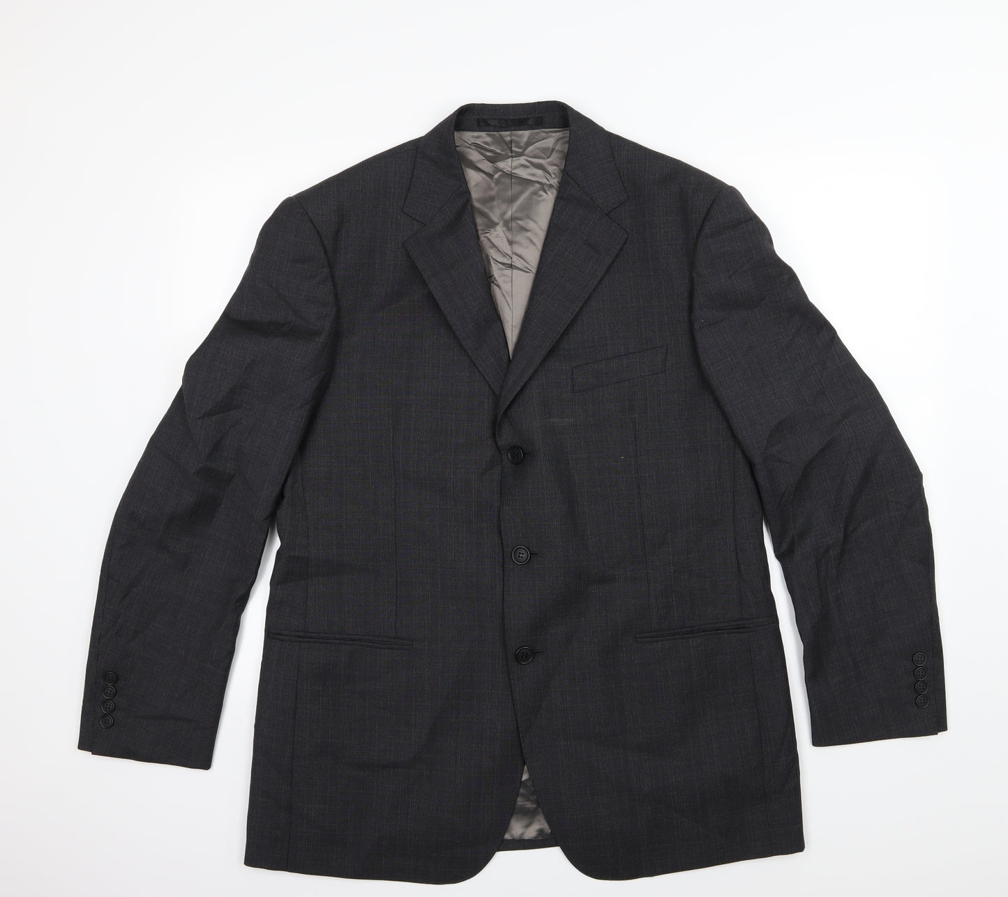 Marks and Spencer Mens Grey Striped  Jacket Suit Jacket Size 42
