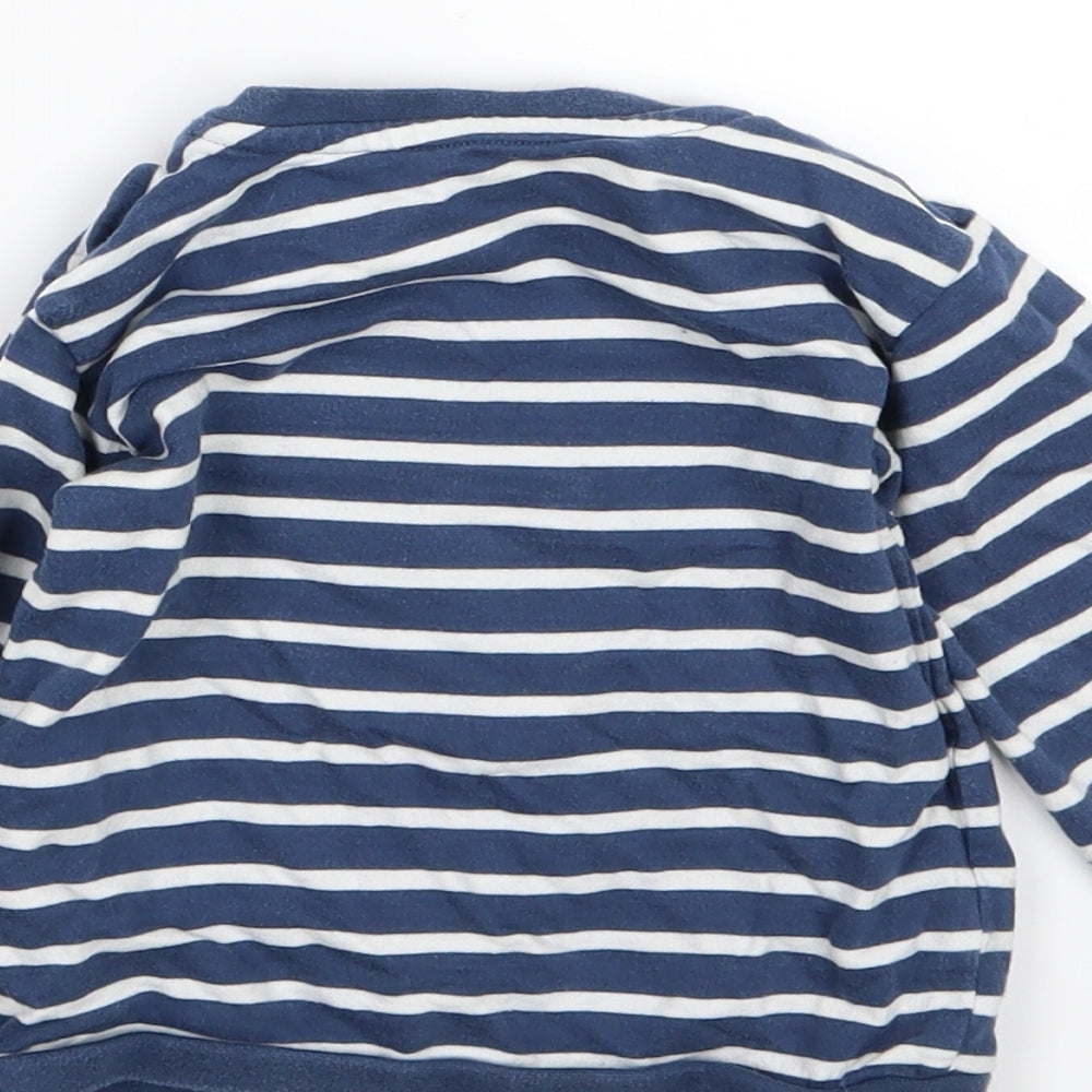 Marks and Spencer Boys Blue Striped Jersey Basic T-Shirt Size 18-24 Months  - Bear