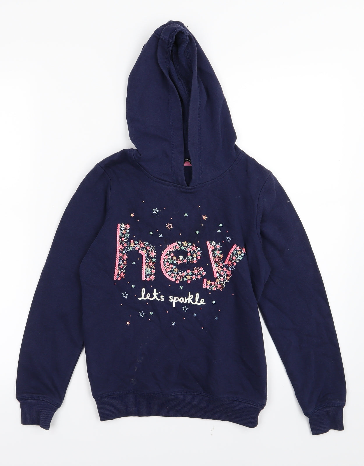 George Girls Blue  Jersey Pullover Hoodie Size 9-10 Years  - lets sparkle