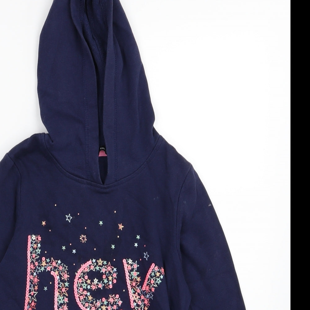 George Girls Blue  Jersey Pullover Hoodie Size 9-10 Years  - lets sparkle
