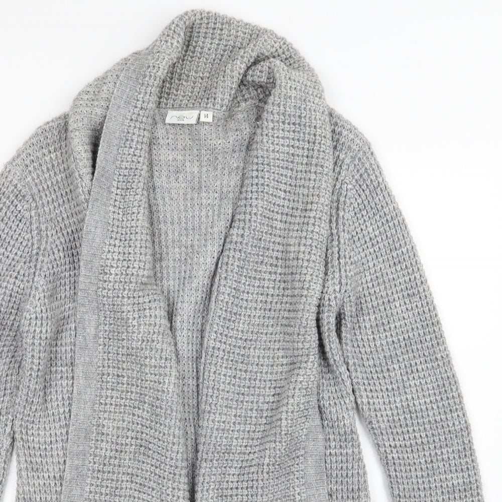 New Look Womens Grey  Knit Cardigan Jumper Size 14