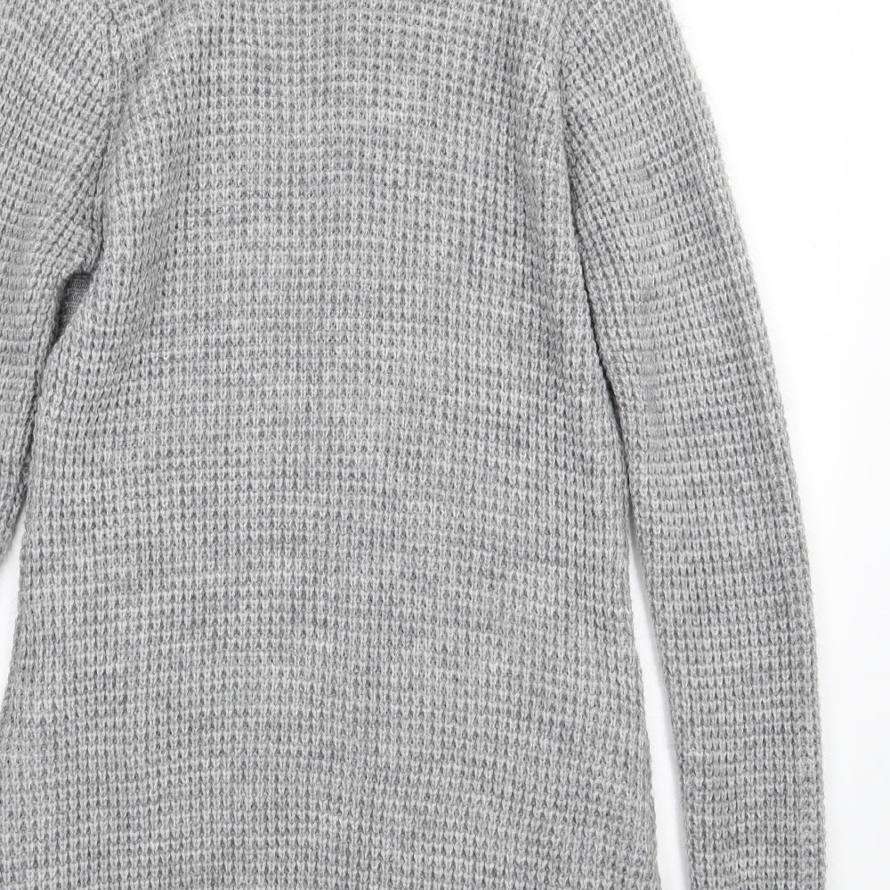 New Look Womens Grey  Knit Cardigan Jumper Size 14