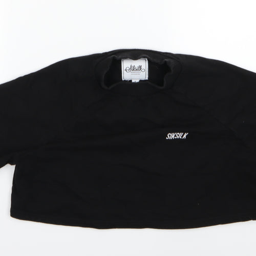SikSilk Womens Black  Jersey Cropped T-Shirt Size 8