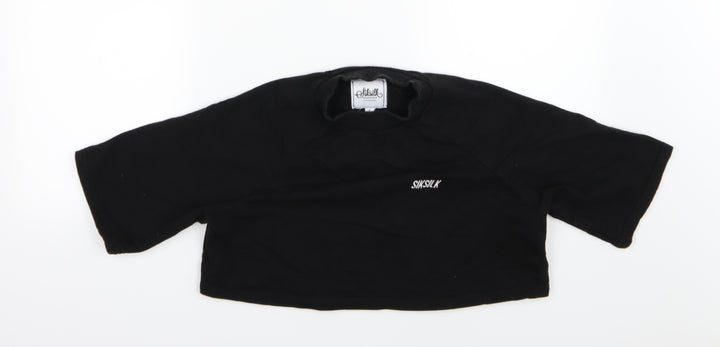 SikSilk Womens Black  Jersey Cropped T-Shirt Size 8