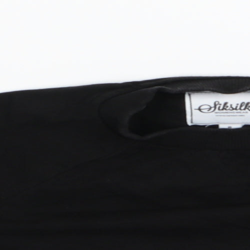 SikSilk Womens Black  Jersey Cropped T-Shirt Size 8