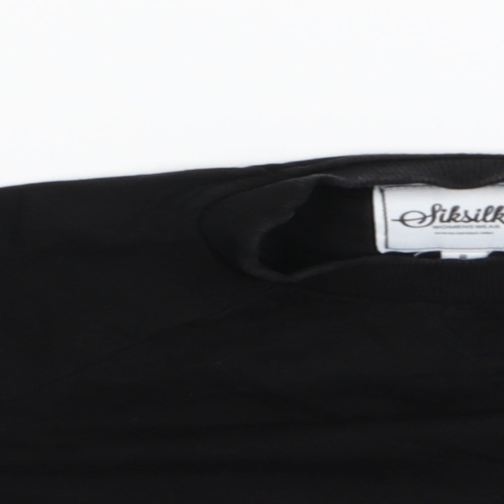 SikSilk Womens Black  Jersey Cropped T-Shirt Size 8