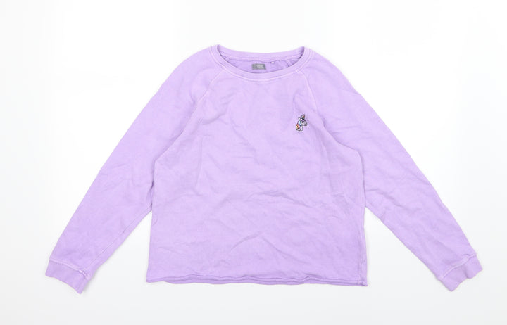 NEXT Girls Purple Jersey Pullover Sweatshirt Size 11 Years - Unicorn