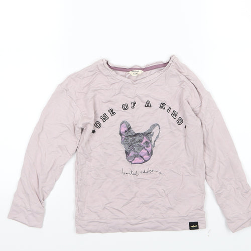 River Island Girls Pink  Jersey Pullover Sweatshirt Size 4-5 Years  - Pug